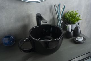 Раковина Gid Nc9077 52230 накладная черная глянцевая 40x30x18